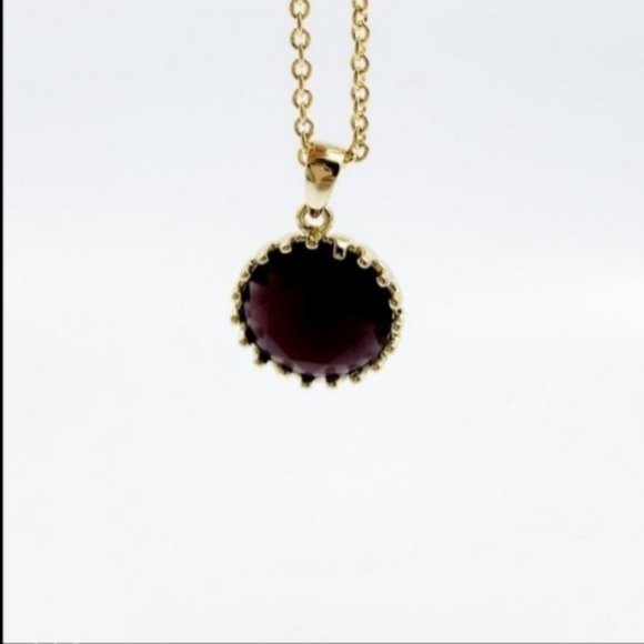Plum Crystal Drop Necklace-FINAL PRICE - Picture 2 of 4